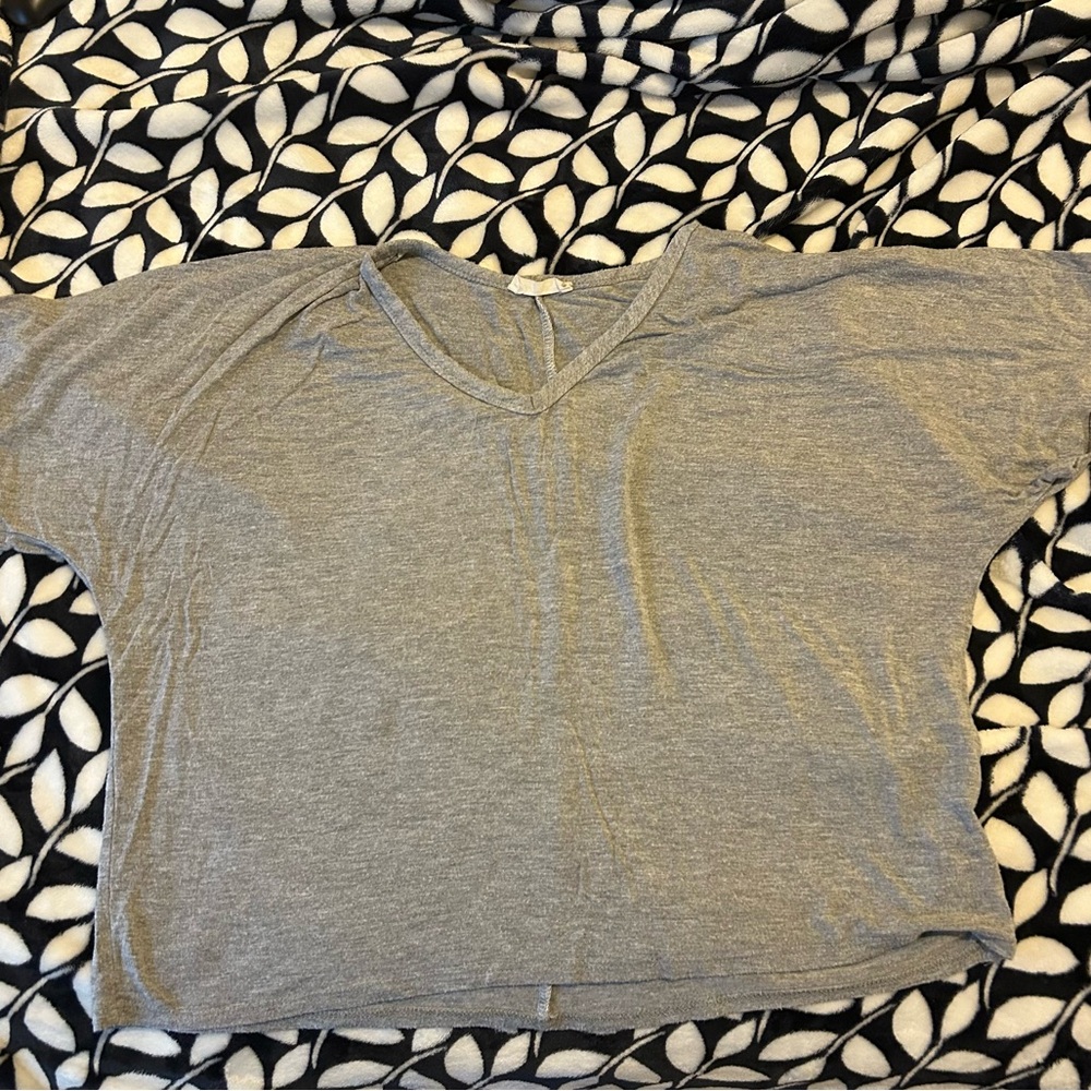 Olivia Rae Gray Boxy Short Sleeve Tee